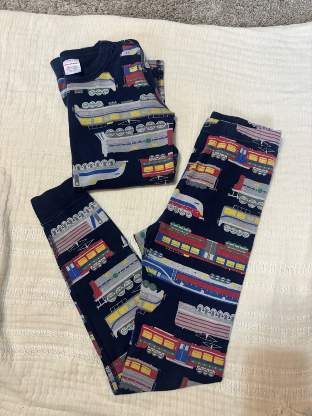 Hanna Andersson Train Print Pajamas Size 10